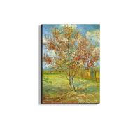 Artopweb EarthArt Plain 80 × 60 cm Tableau fin Art mat anti-réfléchissant léger prêt à accrocher écologique - Pink Peach Tree in Blossom Reminiscence of Mauve de Van Gogh Vincent