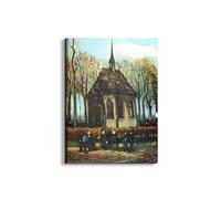 Artopweb EarthArt Plain 80 × 60 cm Tableau Fine-Art Mat Anti-Réflexe Léger Prêt à Suspendre Décoration Maison Art Design Italien Eco-Friendly - The Church of Nuenen de Van Gogh Vincent