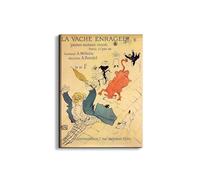 Artopweb EarthArt Plain 80 × 60 cm Tableau Fine-Art Mat Anti-Réflexe Léger Prêt à Suspendre Décoration Maison Art Design Italien Eco-Friendly - La vache Enragee de Toulouse-Lautrec