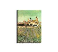 Artopweb EarthArt Plain 80 × 60 cm Tableau Fine-Art Mat Anti-Réflexe Léger Prêt à Suspendre Décoration Maison Art Design Italien Eco-Friendly - Vue de Sainte Maries par Van Gogh Vincent
