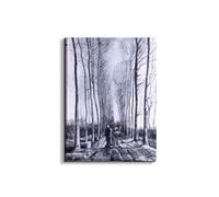 Artopweb EarthArt Plain 80 × 60 cm Tableau Fine-Art Mat Anti-Réflexe Léger Prêt à Suspendre Décoration Maison Art Design Italien Eco-Friendly - Poplar Avenue de Van Gogh Vincent