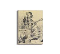 Artopweb EarthArt Plain 80 × 60 cm Tableau Fine Art Mat Anti-Réflexe Léger Prêt à Suspendre Décoration Maison Art Design Italien Eco-Friendly - The Guitar Player de Manet Édouard