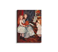 Artopweb EarthArt Plain 80 × 60 cm Tableau Fine-Art Mat Anti-Réflexe Léger Prêt à Suspendre Eco-Friendly - Portrait of the daughters of Catulle Mendeì ?s-at the piano de Renoir Pierre-Auguste