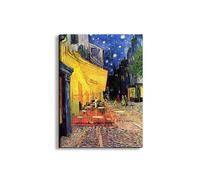 Artopweb EarthArt Plain 80 × 60 cm Tableau Fine-Art Mat Anti-Réflexe Léger Prêt à Suspendre Eco-Friendly - The Cafe Terrace on the Place du Forum Arles at Night de Van Gogh Vincent
