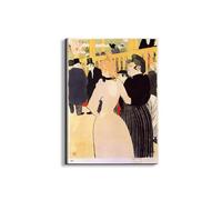 Artopweb EarthArt Plain 80×60 cm Tableau Fine-Art Mat Anti-Réflexe Léger Prêt à Suspendre Eco-Friendly - At the Moulin Rouge. la Goulue and her sister de Toulouse-Lautrec