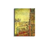 Artopweb EarthArt Plain 80 × 60 cm Tableau Fine-Art Mat Anti-Réflexe Léger Prêt à Suspendre Eco-Friendly - View of Paris from Vincent s Room in the Rue Lepic de Van Gogh Vincent
