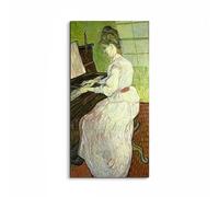 Artopweb EarthArt Total Gloss 100 × 50 cm Tableau brillant à miroir léger, prêt à accrocher, décoration maison, art design italien écologique - Mademoiselle Gachet at the Piano de Van Gogh Vincent