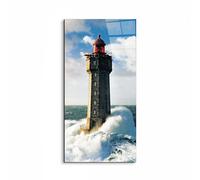 Artopweb EarthArt Total Gloss 100 × 50 cm Tableau brillant à miroir léger, prêt à accrocher, décoration maison, art design italien écologique - Lighthouse I par Art Studio