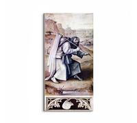 Artopweb EarthArt Total Gloss 100 × 50 cm Tableau brillant à miroir léger prêt à accrocher écologique - World court triptych - St Jacobus Compostelle de Bosch Hieronymus