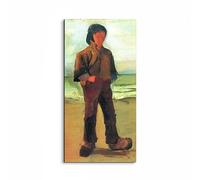 Artopweb EarthArt Total Gloss 100 x 50 cm Tableau brillant à miroir léger, prêt à accrocher, décoration maison, art design italien écologique - Fisher on the shore de Van Gogh Vincent