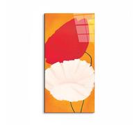 Artopweb EarthArt Total Gloss 100 x 50 cm Tableau brillant à miroir léger, prêt à accrocher, décoration maison, art design italien écologique - Poppies Red & White Flowers par Art Studio