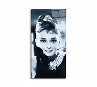 Artopweb EarthArt Total Gloss 100 x 50 cm Tableau brillant à miroir léger, prêt à accrocher, décoration maison, art design italien écologique - Homage to Audrey - Petit déjeuner chez Tiffany Tranquil