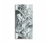 Artopweb EarthArt Total Gloss 100 x 50 cm Tableau brillant à miroir léger, prêt à accrocher, décoration maison, art design italien écologique - Homage to Maurits Cornelis - House Of Stairs