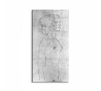 Artopweb EarthArt Total Gloss 100 x 50 cm Tableau brillant à miroir léger prêt à accrocher écologique - Half a picture to the right Schreitenden par Klimt Gustav