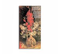 Artopweb EarthArt Total Gloss 100 x 50 cm Tableau brillant à miroir léger prêt à accrocher écologique - Vase avec gladiolas et carnations par Van Gogh Vincent