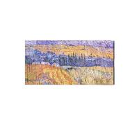 Artopweb EarthArt Total Gloss 50 × 100 cm Tableau brillant à miroir léger, prêt à accrocher, décoration maison, art design italien écologique - Landscape at Auvers in the Rain I de Van Gogh Vincent