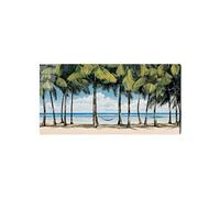 Artopweb EarthArt Total Gloss 50 × 100 cm Tableau brillant à miroir léger, prêt à accrocher, décoration maison, art design italien écologique - Hammock on the beach par Art Studio