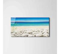 Artopweb EarthArt Total Gloss 50 × 100 cm Tableau brillant à miroir léger, prêt à accrocher, décoration maison, art design italien écologique - Rocks on the beach par Art Studio