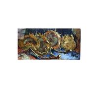 Artopweb EarthArt Total Gloss 50 × 100 cm Tableau brillant à miroir léger, prêt à accrocher, décoration maison, art design italien écologique - Four Sunflowes gone to Seed par Van Gogh Vincent