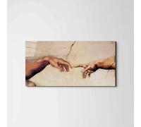 Artopweb EarthArt Total Gloss 50 × 100 cm Tableau brillant à miroir léger, prêt à accrocher, décoration maison, art design italien écologique - Homage to Michelangelo - Creation of Adam I