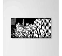 Artopweb EarthArt Total Gloss 50 × 100 cm Tableau brillant à miroir léger, prêt à accrocher, décoration maison, art design italien écologique - Homage to Maurits Cornelis Transformation