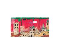 Artopweb EarthArt Total Gloss 50 × 100 cm Tableau brillant à miroir léger, prêt à accrocher, décoration maison, art design italien écologique - Abstract Italian City of Art Studio