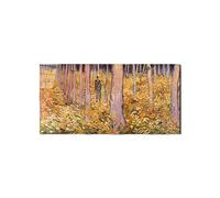 Artopweb EarthArt Total Gloss 50 × 100 cm Tableau brillant à miroir léger, prêt à accrocher, décoration maison, art design italien écologique, couple walk in the woods par Van Gogh Vincent