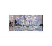 Artopweb EarthArt Total Gloss 50×100 cm Tableau Gloss Miroir Léger Prêt à Suspendre Décoration Maison Art Design Italien Eco-Friendly - les Barques de Monet Claude