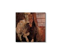 Artopweb EarthArt Total Gloss 50 × 70 cm | Tableau brillant à miroir, léger et prêt à accrocher| Décoration de la maison Art Design Italien Eco-Friendly - Unlicensed or even death, and man by Schiele