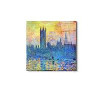 Artopweb EarthArt Total Gloss 50×70 cm | Tableau brillant à miroir, léger et prêt à accrocher | Décoration de la maison Art Design Italien Eco-Friendly - London Parliament in Winter par Monet Claude