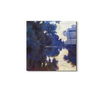 Artopweb EarthArt Total Gloss 50×70 cm | Tableau brillant à miroir, léger et prêt à accrocher | Décoration de maison Art Design Italien Eco-Friendly - Seine in Morning de My Store