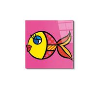 Artopweb EarthArt Total Gloss 50×70 cm | Tableau brillant à miroir, léger et prêt à accrocher | Décoration de la maison Art Design Italien Eco-Friendly - Fancy girl fish par Art Studio