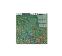 Artopweb EarthArt Total Gloss 50 x 70 cm | Tableau brillant à miroir, léger et prêt à accrocher | Décoration de la maison Art Design Italien Eco-Friendly - Poppy Field par Klimt Gustav