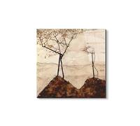 Artopweb EarthArt Total Gloss 50 x 70 cm | Tableau brillant à miroir, léger et prêt à accrocher | Décoration de la maison Art Design Italien Eco-Friendly - Autumn sun and trees par Schiele EgonÂ