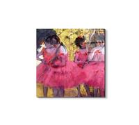Artopweb EarthArt Total Gloss 50 x 70 cm | Tableau brillant à miroir, léger et prêt à accrocher | Décoration de la maison Art Design Italien Eco-Friendly - Dancer in pink between the scenes de Degas