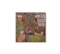 Artopweb EarthArt Total Gloss 50 x 70 cm | Tableau brillant à miroir, léger et prêt à accrocher | Décoration de la maison Art Design Italien Eco-Friendly - The House of Guard de Klimt Gustav