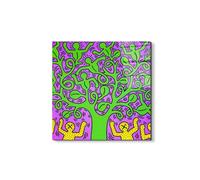 Artopweb EarthArt Total Gloss 50 x 70 cm | Tableau brillant à miroir, léger et prêt à accrocher | Décoration de la maison Art Design Italien Eco-Friendly - Homage to Keith - Tree of Life par Art