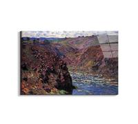 Artopweb EarthArt Total Gloss 53 × 80 cm Tableau brillant à miroir léger, prêt à accrocher, décoration maison, art design italien écologique - Les-Eaux Semblantes in the sunlight de Monet Claude