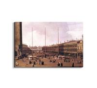 Artopweb EarthArt Total Gloss 53 × 80 cm Tableau brillant à miroir léger, prêt à accrocher, décoration maison, art design italien écologique, place Saint-Marc Ier de Canaletto
