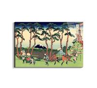 Artopweb EarthArt Total Gloss 53 × 80 cm Tableau brillant à miroir léger, prêt à accrocher, décoration maison, art design italien écologique - Hodogaya on the Tokaido par Hokusai Katsushika