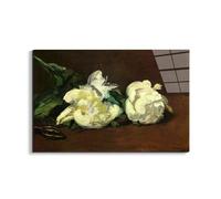 Artopweb EarthArt Total Gloss 53 × 80 cm Tableau brillant à miroir léger prêt à accrocher décoration maison art design italien écologique - Still life, White Peony by Manet Édouard
