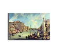 Artopweb EarthArt Total Gloss 53 × 80 cm Tableau brillant à miroir léger, prêt à accrocher, décoration maison, art design italien écologique, grand canal à San Vio di Canaletto