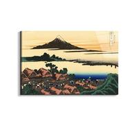 Artopweb EarthArt Total Gloss 53 × 80 cm Tableau brillant à miroir léger prêt à accrocher écologique - Dawn at Isawa in the Kai provinces de Hokusai Katsushika