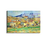 Artopweb EarthArt Total Gloss 53 × 80 cm Tableau brillant à miroir léger prêt à accrocher écologique - Montaigne Sainte-Victoire, from the environment beu Gardanne of view par Cezanne Paul