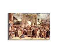 Artopweb EarthArt Total Gloss 53 × 80 cm Tableau brillant à miroir léger prêt à accrocher écologique - Sistine Chapel - punishing the Levites detail di Botticelli Sandro