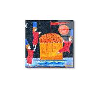 Artopweb EarthArt Total Gloss 58 × 58 cm Tableau brillant à miroir léger, prêt à accrocher, décoration maison, art design italien écologique - Homage to Francesco - The Panettone d'Art Studio