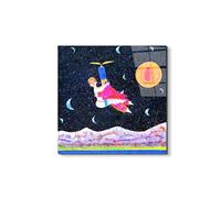 Artopweb EarthArt Total Gloss 58 × 58 cm Tableau brillant à miroir léger, prêt à accrocher, décoration maison, art design italien écologique - Homage to Francesco - Flying Lovers over the Lake