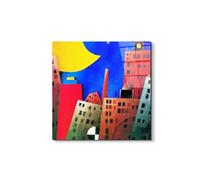 Artopweb EarthArt Total Gloss 58 × 58 cm Tableau brillant à miroir léger, prêt à accrocher, décoration maison, art design italien écologique - Homage to Emilio - Italian City Color de Art Studio