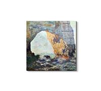 Artopweb EarthArt Total Gloss 58 × 58 cm Tableau brillant à miroir léger prêt à accrocher Eco-Friendly - The Rocky cliffs of Eìtretat (La Porte man) I de Monet Claude