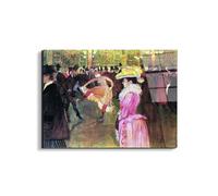 Artopweb EarthArt Total Gloss 58 x 78 cm Tableau brillant à miroir léger prêt à accrocher décoration maison art design italien écologique - Homage to Toulouse-Lautrec - Ball im Moulin Rouge